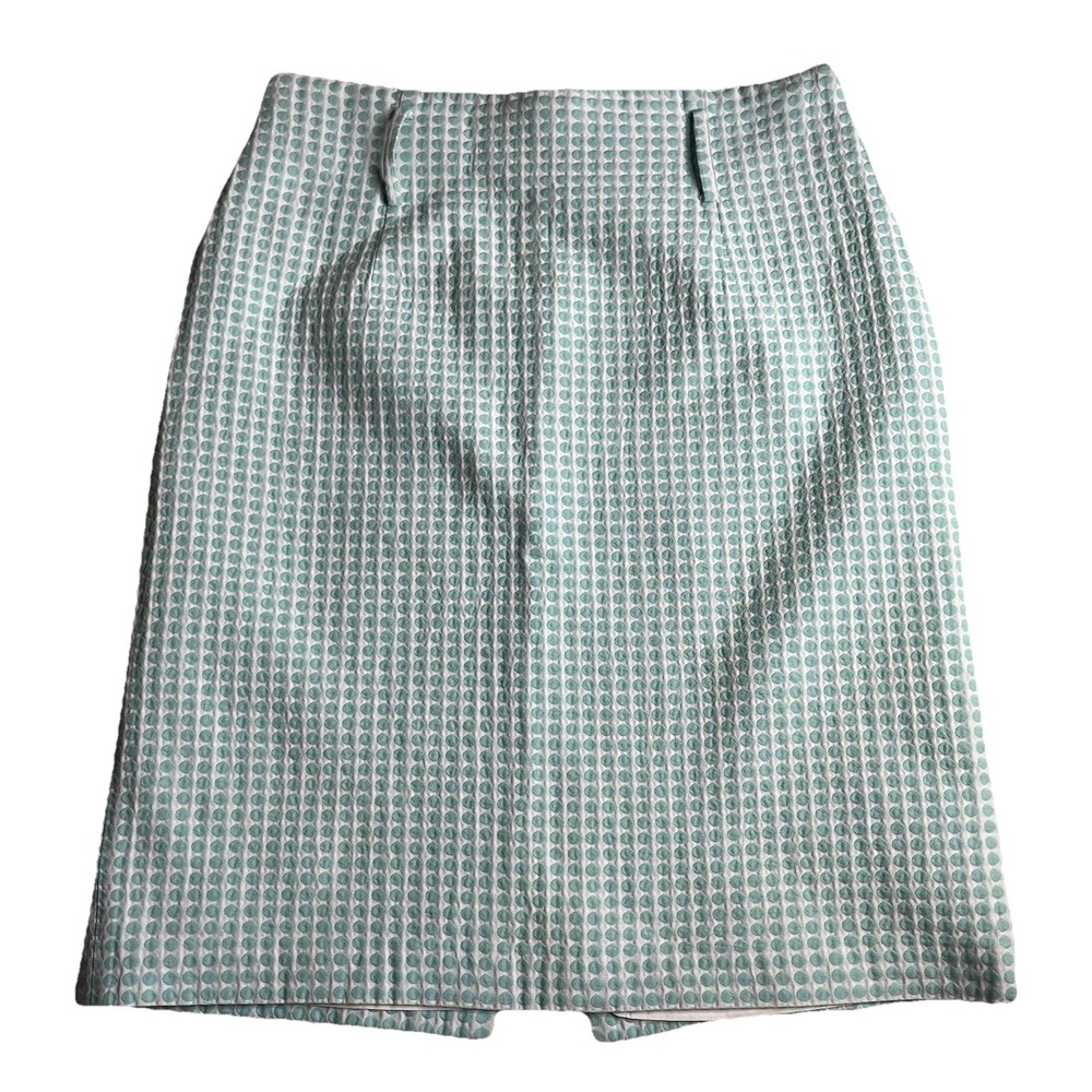 Antonio Melani  Women's  6 Zip Back Mint Green Polka Dot Skirt Preppy Old Money
